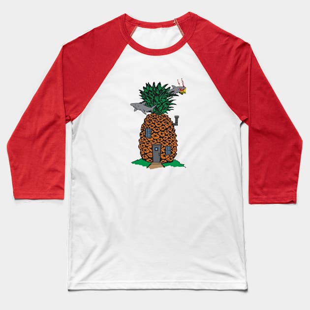 Pineapple Under The Sea Baseball T-Shirt by belytelor